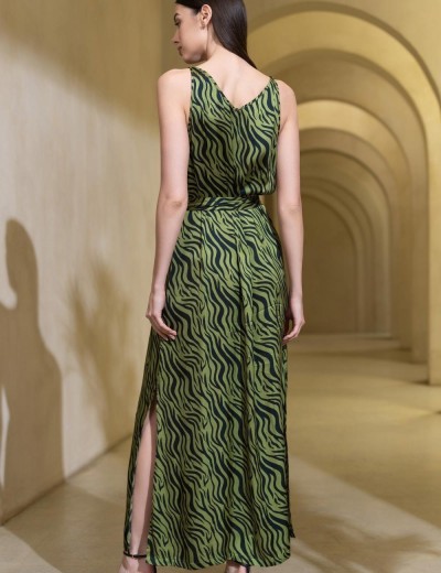 Длинный сарафан из шёлка Mia-Amore IRMA 4154, Цвет: оливковый, Размеры: 3XL, изображение 2