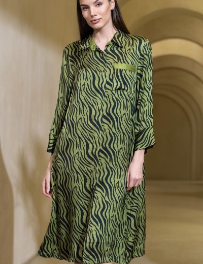 Удлиненная шёлковая рубашка Mia-Amore IRMA 4157, Цвет: оливковый, Размеры: 3XL, изображение 3