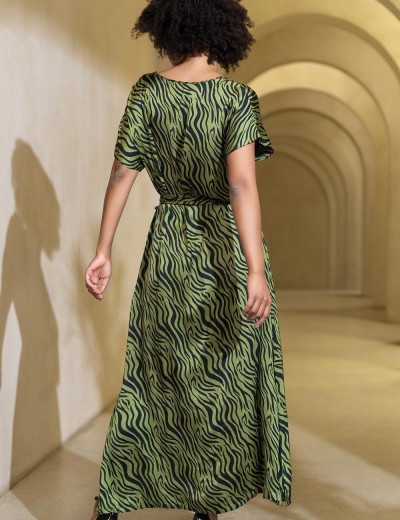 Длинная шёлковая туника Mia-Amore IRMA 4158, Цвет: оливковый, Размеры: 2XL/3XL, изображение 2