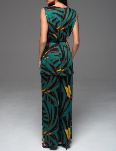 Брючный комплект из шёлковой вискозы Mia-Amore MALACHITE 5534, Цвет: мультиколор, Размеры: 2XL, изображение 2