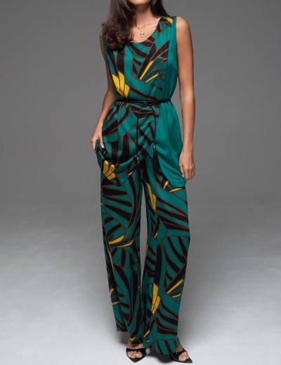 Брючный комплект из шёлковой вискозы Mia-Amore MALACHITE 5534, Цвет: мультиколор, Размеры: 2XL, изображение 3