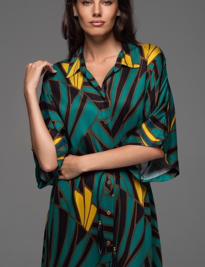 Длинный халат-рубашка Mia-Amore MALACHITE 5539, Цвет: мультиколор, Размеры: 2XL/3XL, изображение 4
