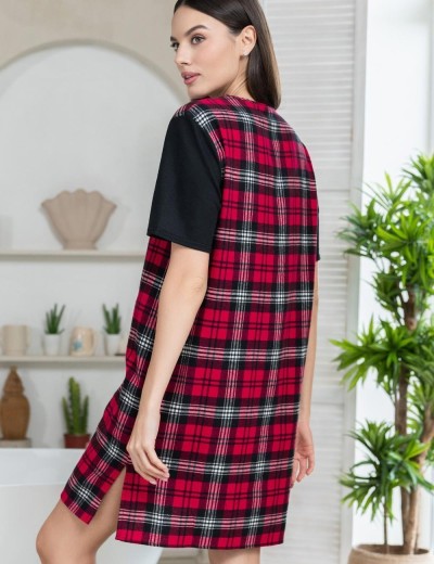 Домашняя туника из фланели Mia-Amore Mr&Mrs SMITH 5101 красно-черный, Цвет: красно-черный, Размеры: S, изображение 2