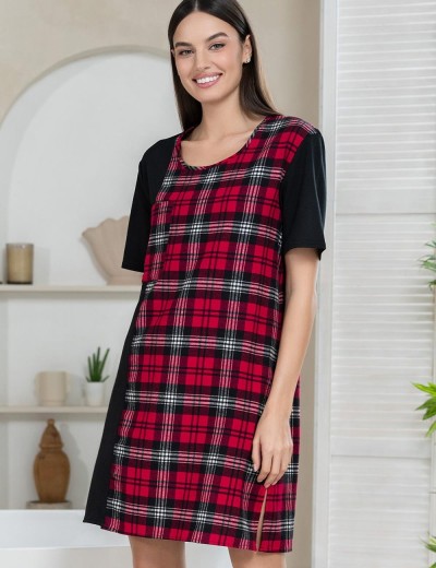 Домашняя туника из фланели Mia-Amore Mr&Mrs SMITH 5101 красно-черный, Цвет: красно-черный, Размеры: S, изображение 3