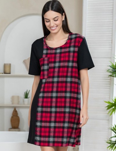 Домашняя туника из фланели Mia-Amore Mr&Mrs SMITH 5101 красно-черный, Цвет: красно-черный, Размеры: S, изображение 4