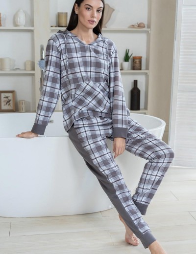 Комплект из хлопковой фланели Mia-Amore Mr&Mrs SMITH 5105 серо-голубой, Цвет: серо-голубой, Размеры: S, изображение 3