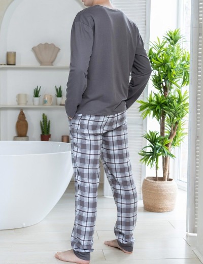 Мужская пижама Mia-Amore Mr&Mrs SMITH 5109 серо-голубой, Цвет: серо-голубой, Размеры: XL, изображение 2