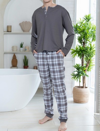 Мужская пижама Mia-Amore Mr&Mrs SMITH 5109 серо-голубой, Цвет: серо-голубой, Размеры: XL, изображение 3