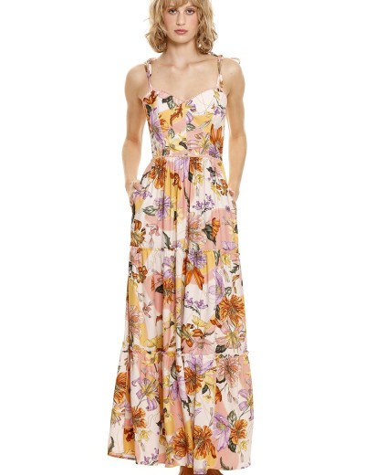 Длинный сарафан Agua Bendita 12801 SUZIE VITREO, Цвет: белый, Размеры: L, изображение 2