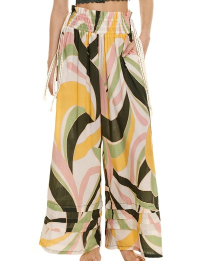 Широкие брюки из хлопка Agua Bendita 12803 TATUM VITREO, Цвет: белый, Размеры: L, изображение 2