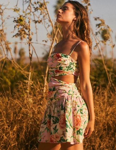 Платье с цветочным принтом Agua Bendita 13164 CADE KORIN, Цвет: розовый, Размеры: L, изображение 2