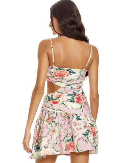 Платье с цветочным принтом Agua Bendita 13164 CADE KORIN, Цвет: розовый, Размеры: L, изображение 4