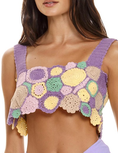 Ажурный топ Agua Bendita 13168 TANIT KORIN, Цвет: сиреневый, Размеры: M, изображение 2