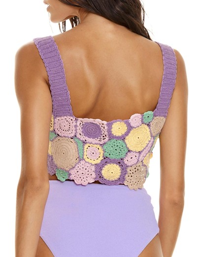 Ажурный топ Agua Bendita 13168 TANIT KORIN, Цвет: сиреневый, Размеры: M, изображение 3