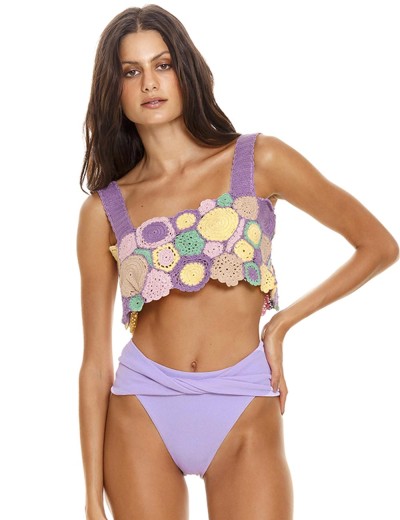 Ажурный топ Agua Bendita 13168 TANIT KORIN, Цвет: сиреневый, Размеры: M, изображение 4