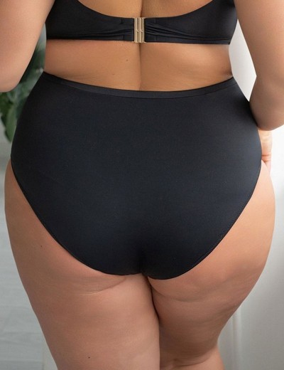 Высокие плавки Kris Line TROPEA briefs high waist, Цвет: черный+белый, Размеры: 2XL, изображение 2