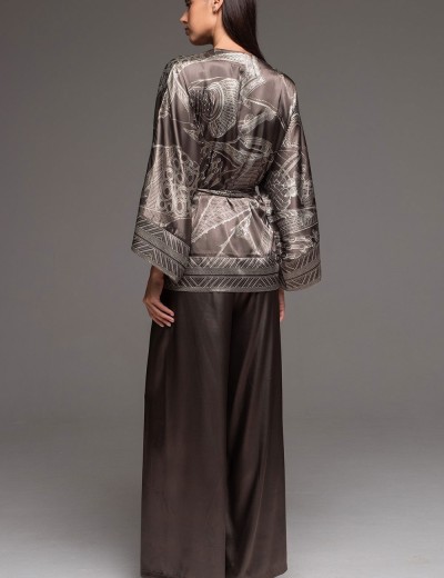 Шёлковый комплект-тройка Mia-Amore AISHA 4315, Цвет: шоколад, Размеры: 2XL, изображение 5