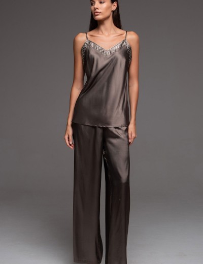 Шёлковый комплект-тройка Mia-Amore AISHA 4315, Цвет: шоколад, Размеры: 2XL, изображение 2