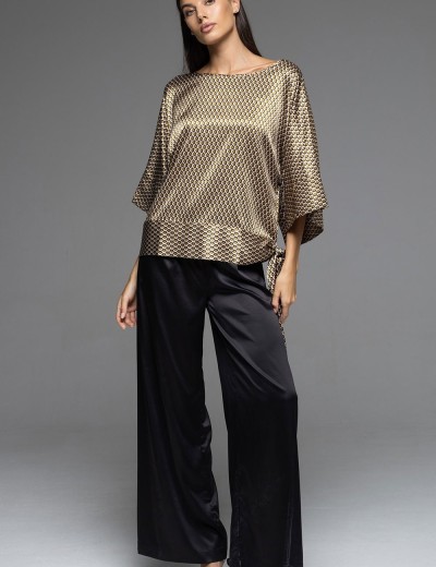 Атласный брючный комплект Mia-Amore INNA 7525, Цвет: мультколор, Размеры: XL, изображение 2