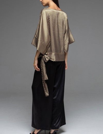 Атласный брючный комплект Mia-Amore INNA 7525, Цвет: мультколор, Размеры: XL, изображение 3