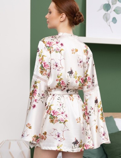 Укороченный шёлковый халат Mia-Amore VIKKI 4624, Цвет: молочный, Размеры: L/XL, изображение 2 Укороченный шёлковый халат Mia-Amore VIKKI 4624, Цвет: молочный, Размеры: L/XL, изображение 2