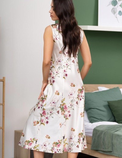Длинная сорочка из шёлка Mia-Amore VIKKI 4628, Цвет: молочный, Размеры: 3XL, изображение 2 Длинная сорочка из шёлка Mia-Amore VIKKI 4628, Цвет: молочный, Размеры: 3XL, изображение 2