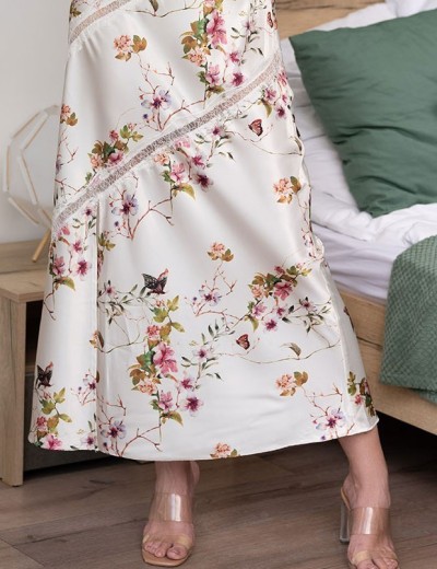 Длинная шёлковая сорочка Mia-Amore VIKKI 4627, Цвет: молочный, Размеры: L, изображение 5