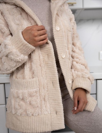 Домашний блейзер на пуговицах Sensis DAPHNE, Цвет: бежевый, Размеры: S/M, изображение 3