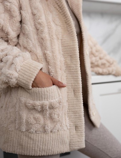 Домашний блейзер на пуговицах Sensis DAPHNE, Цвет: бежевый, Размеры: S/M, изображение 4