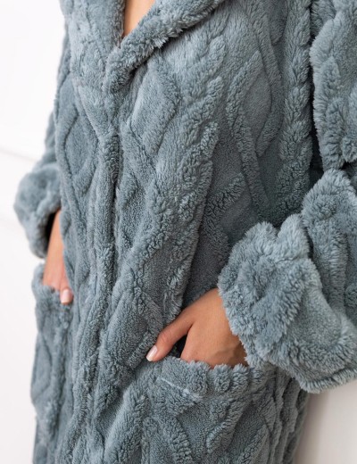 Тёплый халат на пуговицах Sensis GRETHEN, Цвет: изумрудный, Размеры: S/M, изображение 4 Тёплый халат на пуговицах Sensis GRETHEN, Цвет: изумрудный, Размеры: S/M, изображение 4