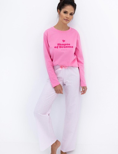 Хлопковая пижама с брюками Sensis MALAYA, Цвет: розовый, Размеры: M, изображение 3 Хлопковая пижама с брюками Sensis MALAYA, Цвет: розовый, Размеры: M, изображение 3