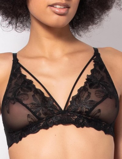 Комплект Sielei LACE PLUMETIS 77467 триангул + бразилиана nero, Цвет: nero (черный), Размеры: 85B, изображение 2