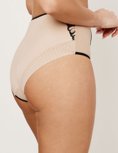 Трусы высокие Subtille REBECCA BEIGE/BLACK hight-waist, Цвет: бежевый+черный, Размеры: M, изображение 2