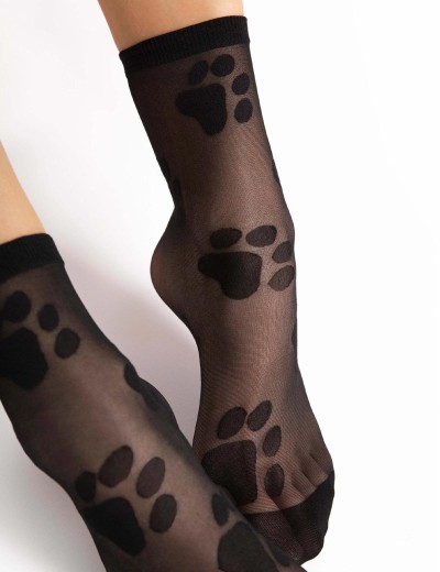 Носки с узором Fiore 1192/G PAWPAW 20 den чёрный, Цвет: чёрный, Размеры: UN, изображение 2