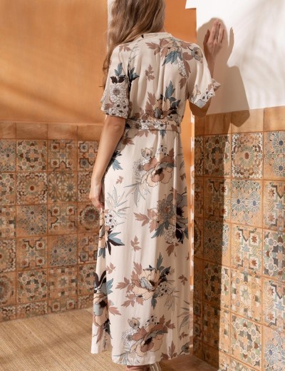 Длинное платье-халат Mia-Amore IVIAN 5427, Цвет: пудра, Размеры: 2XL, изображение 2