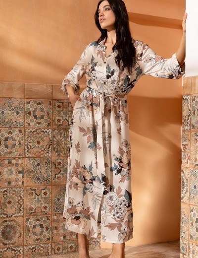 Рубашка-халат на пуговицах Mia-Amore IVIAN 5429, Цвет: пудра, Размеры: 2XL, изображение 4