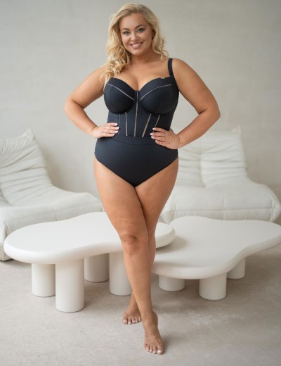 Купальник с коррекцией Kris Line SOLAR body soft full cup, Цвет: черный, Размеры: 70K, изображение 3