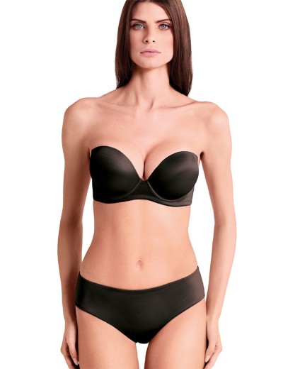 Бюстгальтер супер пуш-ап Lormar Double Extra ULTRASHINE nero, Цвет: nero (черный), Размеры: 70B, изображение 3