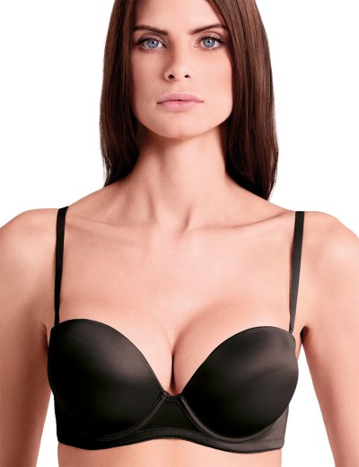 Бюстгальтер супер пуш-ап Lormar Double Extra ULTRASHINE nero, Цвет: nero (черный), Размеры: 70B, изображение 4