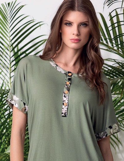 Пижама футболка с шортами Lormar ITACA 652585CO verde army, Цвет: verde army (хаки), Размеры: S, изображение 2