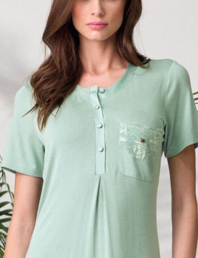 Сорочка с коротким рукавом Lormar SATEN 631328CO giada, Цвет: giada (зеленый), Размеры: XL, изображение 2