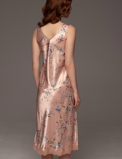 Шёлковая ночная сорочка Mia-Amore FIORA 4644, Цвет: персиковый, Размеры: S, изображение 2