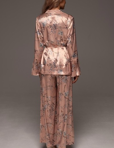 Шёлковая пижама с брюками Mia-Amore FIORA 4646, Цвет: персиковый, Размеры: 2XL, изображение 2
