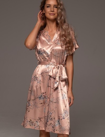 Туника из принтованного шёлка Mia-Amore FIORA 4647, Цвет: персиковый, Размеры: S/M, изображение 3
