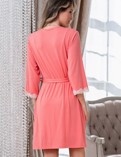 Домашний трикотажный халат Mia-Amore MARIA 1723 коралл, Цвет: коралл, Размеры: L/XL, изображение 2