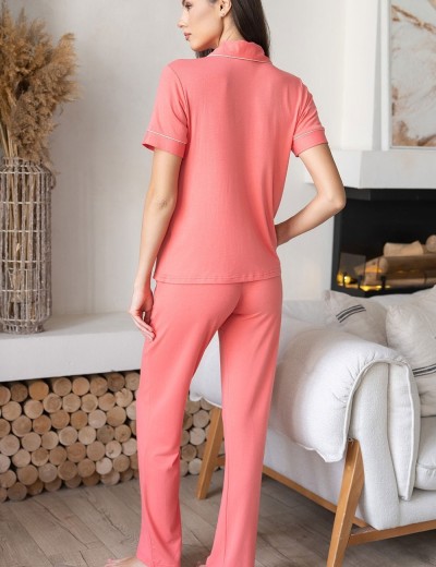 Пижама брюки и рубашка из вискозы Mia-Amore MARIA 1724 коралл, Цвет: коралл, Размеры: S, изображение 3