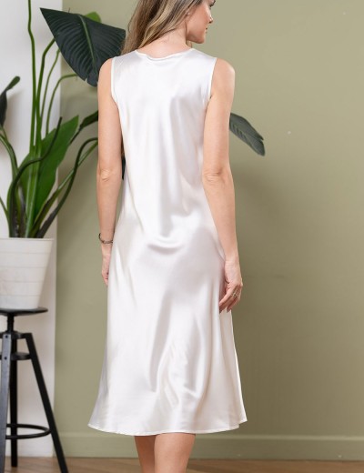 Сорочка шелковая длинная Mia-Amore WHITE SWAN 3558 молочный, Цвет: молочный, Размеры: 3XL, изображение 3