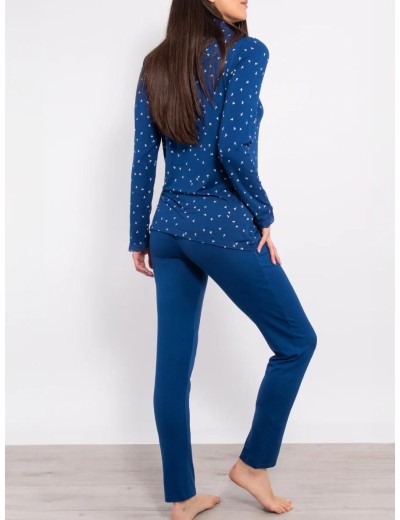 Женская пижама из вискозы Sielei LEAVES LV14 blu, Цвет: blu (синий), Размеры: M, изображение 2