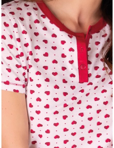 Хлопковая пижама Sielei LOVE LO11 rosso, Цвет: rosso (красный), Размеры: S, изображение 3