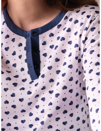 Хлопковая пижама с брюками Sielei LOVE LO15 blu, Цвет: blu (синий), Размеры: S, изображение 3